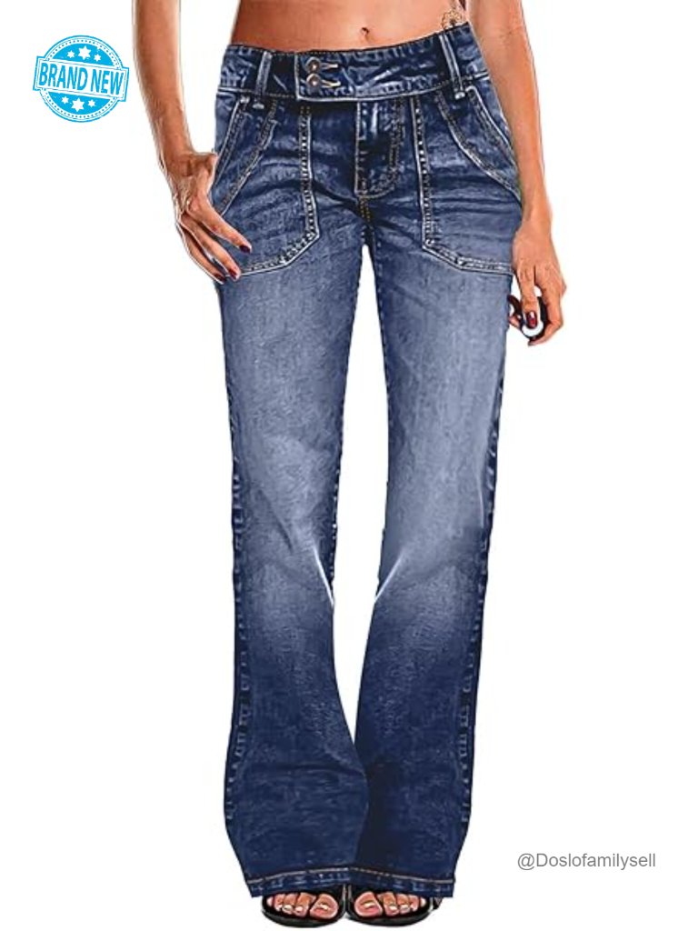 Wide Leg Low Rise Baggy Stretchy Bootcut Denim Pants